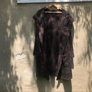 Biya by Johnny Was Brown Boho Sweater w/ Hood